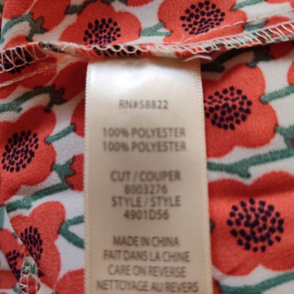 MAX STUDIO Dress Lovely Romantic Floral Persimmon print Tiered Size XS - Picture 3 of 6